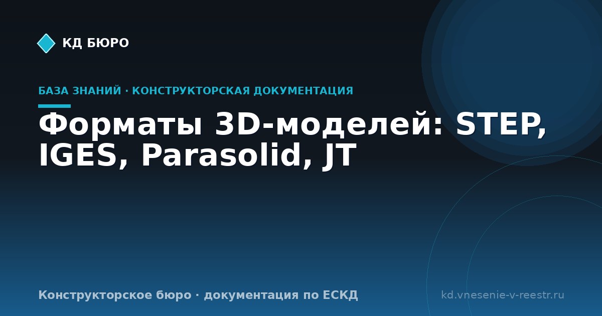 Форматы 3D-моделей: STEP, IGES, Parasolid, JT