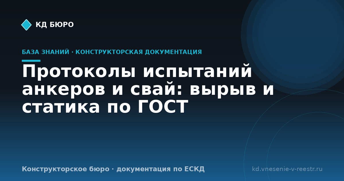 Протоколы испытаний анкеров и свай: вырыв и статика по ГОСТ
